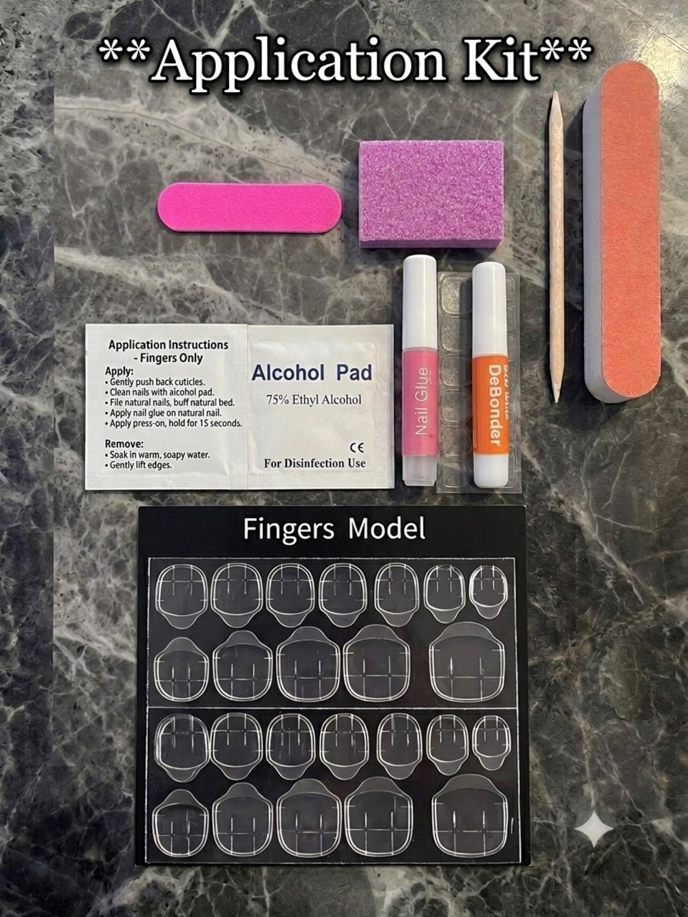 2/$25 48pcs Pink Floral French Tip Press-On Mani-Pedi Set Full Application Kit - Picture 3 of 5